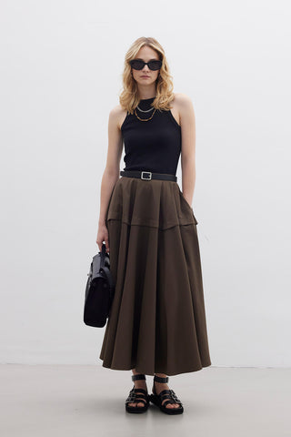 Ruffled Skirt Brown