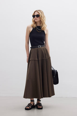 Ruffled Skirt Brown