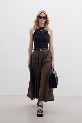 Ruffled Skirt Brown