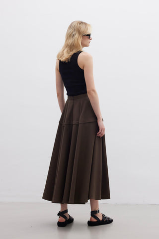 Ruffled Skirt Brown