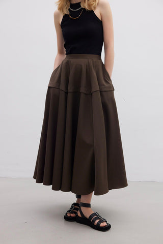 Ruffled Skirt Brown