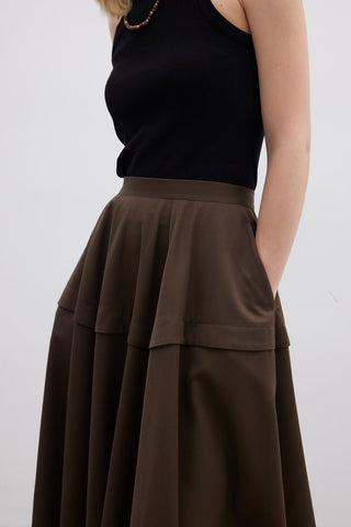 Ruffled Skirt Brown