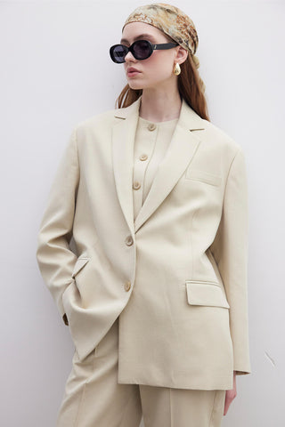 Oversize Natural Blazer Jacket Desert Sand