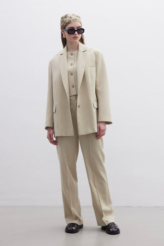 Oversize Natural Blazer Jacket Desert Sand