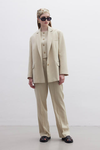 Oversize Natural Blazer Jacket Sand