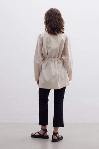 Belted Cotton Jacket Beige