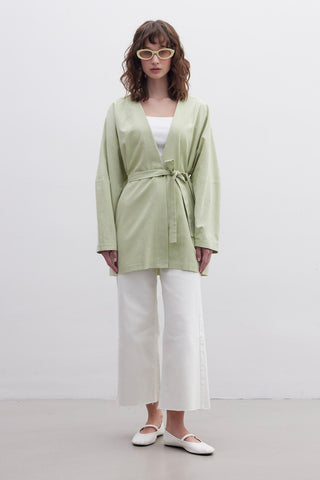 Belted Cotton Jacket Nile Green
