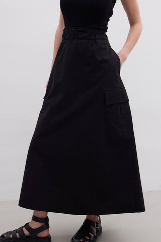 Cargo Pocket Detail Skirt Black