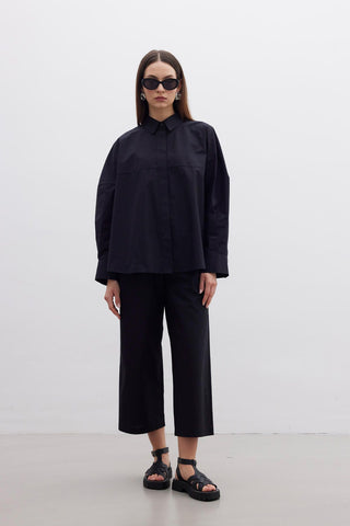 Premium Oversize Crop Shirt Black