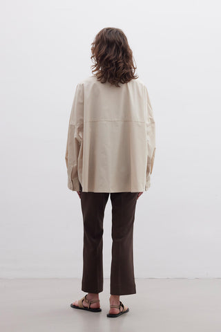 Premium Oversize Crop Gömlek Deve Tüyü