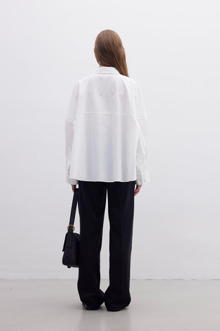 Premium Oversize Crop Shirt Ecru