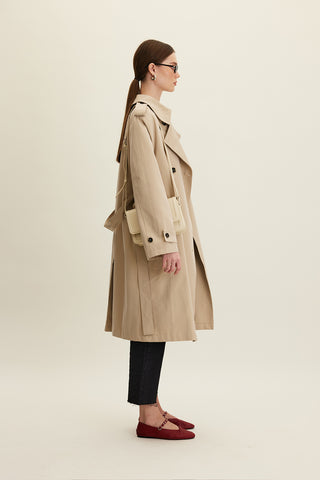 Anika Belted Trench Coat Stone