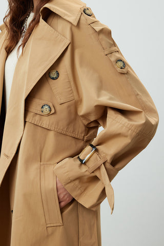 Pocket Detailed Trench Coat Camel