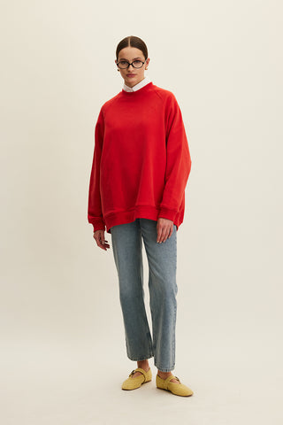 Oversized Basic Sweatshirt Red