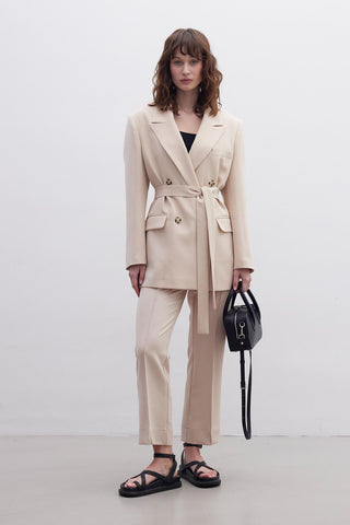 Straight Cut Trousers Nude