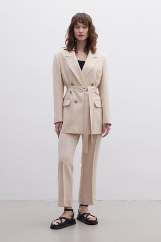 Straight Cut Trousers Nude