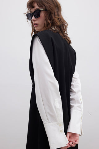 Premium Belted Gilet Evening Dress Black