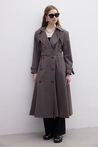 Paris Oversize Double-Breasted Trench Coat Mink