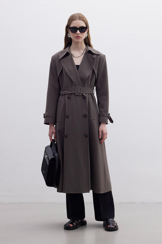 Paris Oversize Double-Breasted Trench Coat Mink