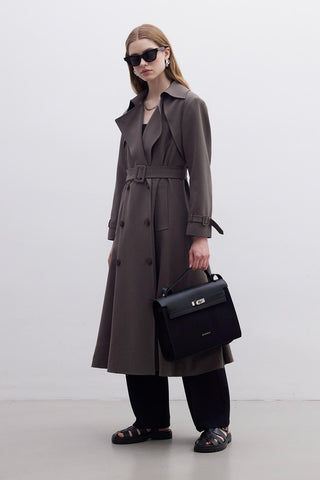 Paris Oversize Double-Breasted Trench Coat Mink