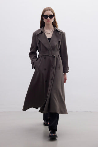 Paris Oversize Double-Breasted Trench Coat Mink