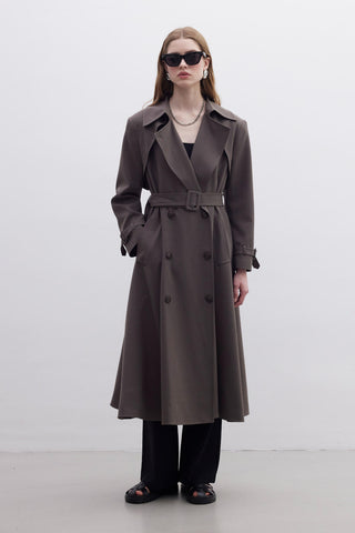 Paris Oversize Double-Breasted Trench Coat Mink