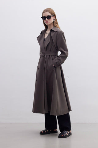 Paris Oversize Double-Breasted Trench Coat Mink