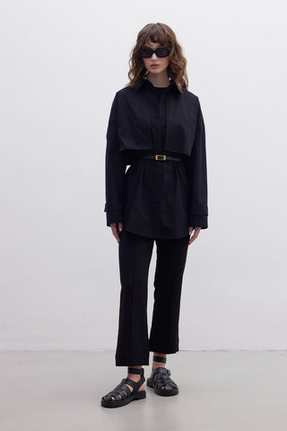 Belted Trench Shirt Black