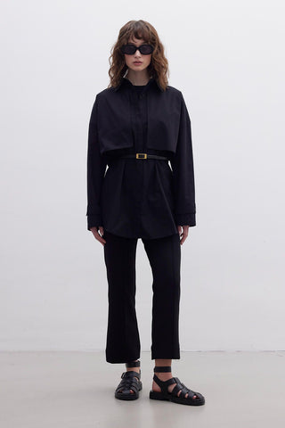 Belted Trench Shirt Black