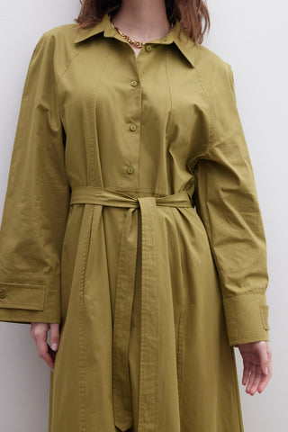 Epaulet Detail Poplin Dress Green