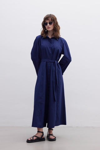 Epaulet Detail Poplin Dress Navy Blue