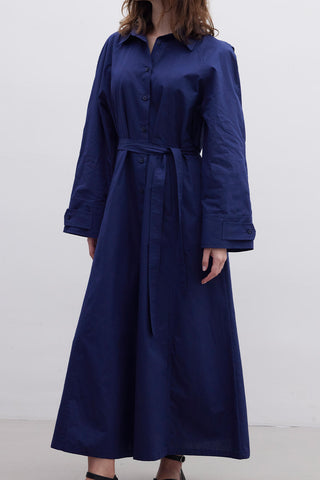 Epaulet Detail Poplin Dress Navy Blue