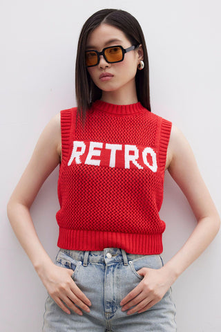 Thin Knit Sweater Red