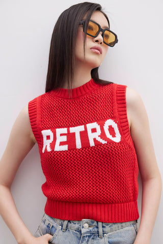 Thin Knit Sweater Red