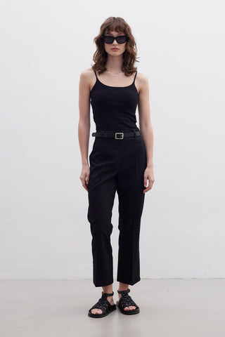 Straight Fit Trousers Black