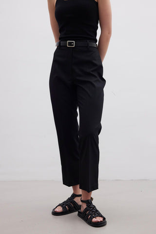 Straight Fit Trousers Black