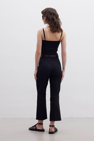 Straight Fit Trousers Black