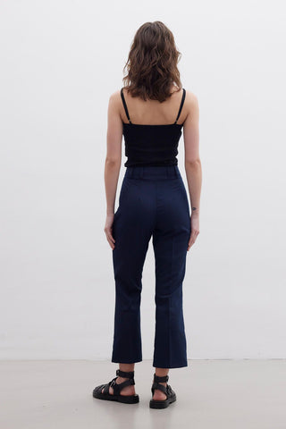 Straight Fit Trousers Navy Blue