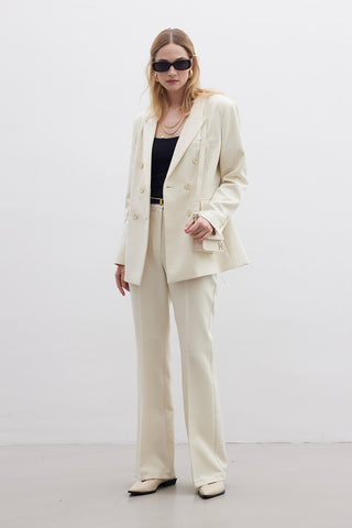 Fitted Blazer Jacket Beige