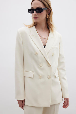 Fitted Blazer Jacket Beige