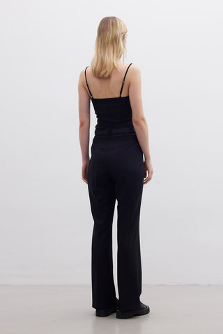 Flared Fit Trousers Black