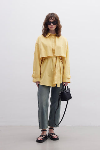 Belted Trench Shirt Yellow