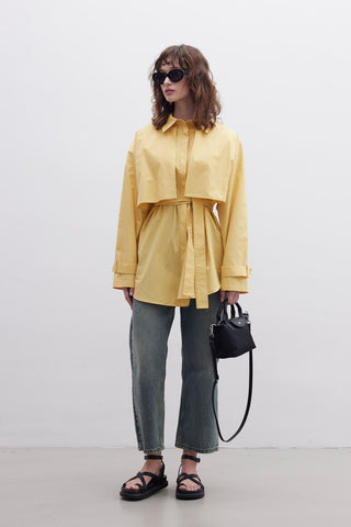 Belted Trench Shirt Yellow