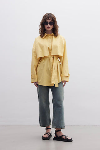 Belted Trench Shirt Yellow