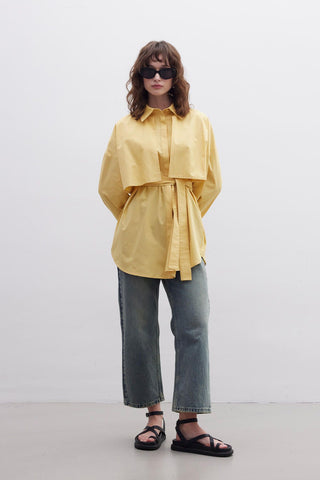 Belted Trench Shirt Yellow