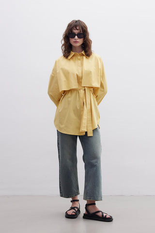 Belted Trench Shirt Yellow