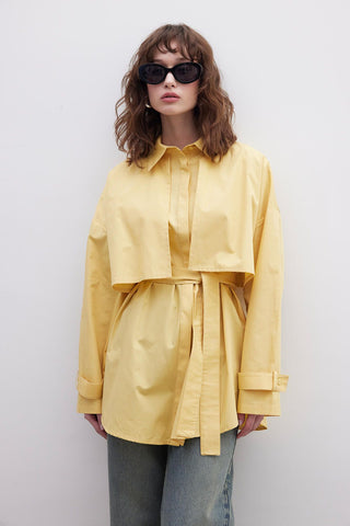 Belted Trench Shirt Yellow
