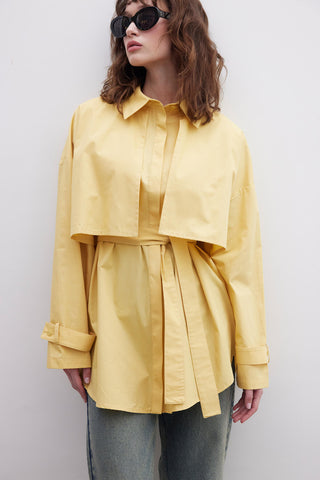 Belted Trench Shirt Yellow