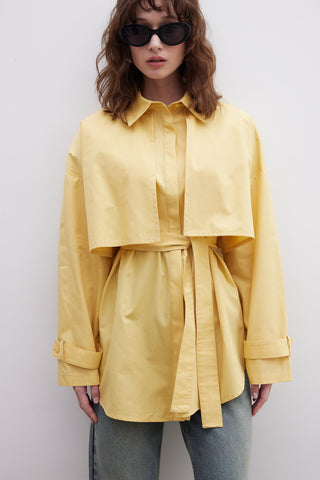 Belted Trench Shirt Yellow