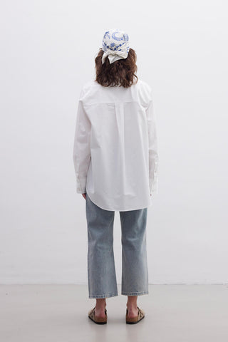 Premium Oversize Cepli Gömlek Ekru
